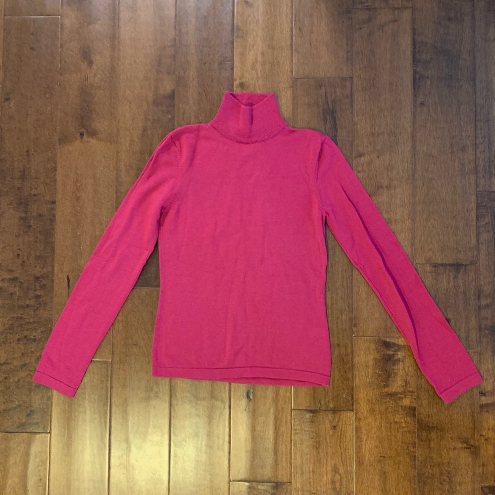moda fuchsia purple wool turtleneck sweater M